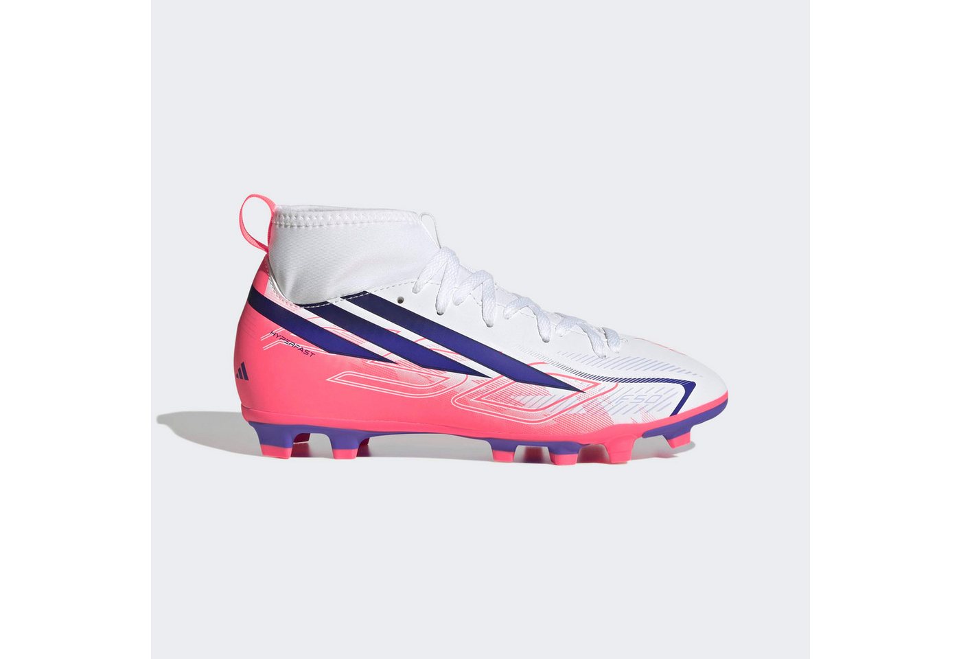 adidas Performance F50 HYPERFAST CLUB KIDS, FESTE BÖDEN/GEMISCHTE BÖDEN, HALBHOCH GESCHN Fußballschuh (für Kinder & Jugendliche) für viele verschiedene Böden geeignet Bild 4