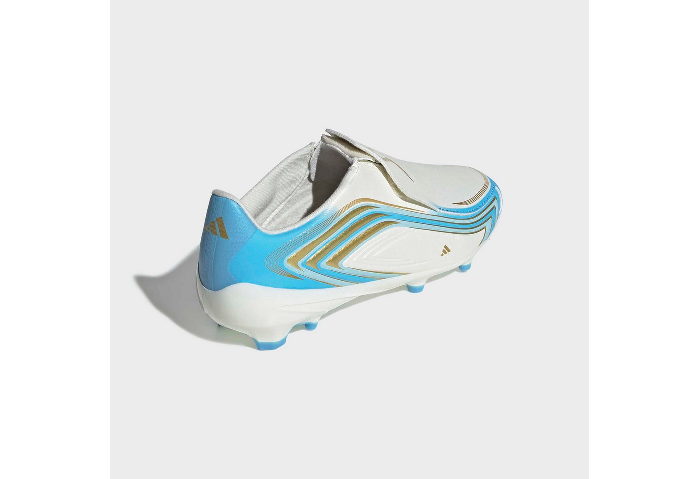 adidas Performance F50 MESSI LEAGUE KIDS, FESTE BÖDEN, OHNE SCHNÜRSENKEL Fußballschuh (für Kinder & Jugendliche) Außensohle für Rasen und feste Böden Bild 2