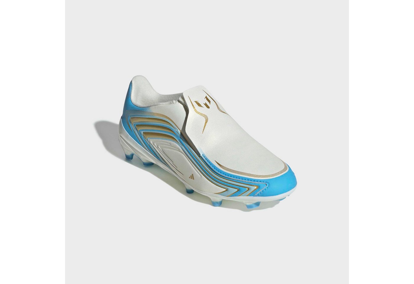 adidas Performance F50 MESSI LEAGUE KIDS, FESTE BÖDEN, OHNE SCHNÜRSENKEL Fußballschuh (für Kinder & Jugendliche) Außensohle für Rasen und feste Böden Bild 4