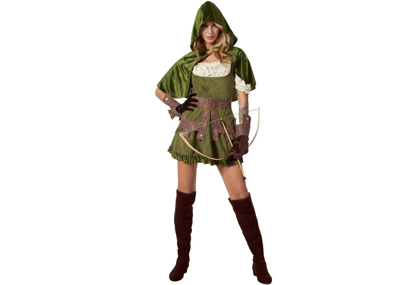 dressforfun Kostüm Waldhüterin/Naturwächterin Wächterin des Waldes, in grün, Gr. XXL, Komplettes Set: Mit Gürtel und Handschuhen für den perfekten Look Bild 3