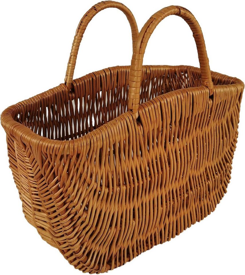 natuleo by pokuc Flaschenkorb Einkaufskorb aus Weide Braun natur 42x20x42 cm Bild 2