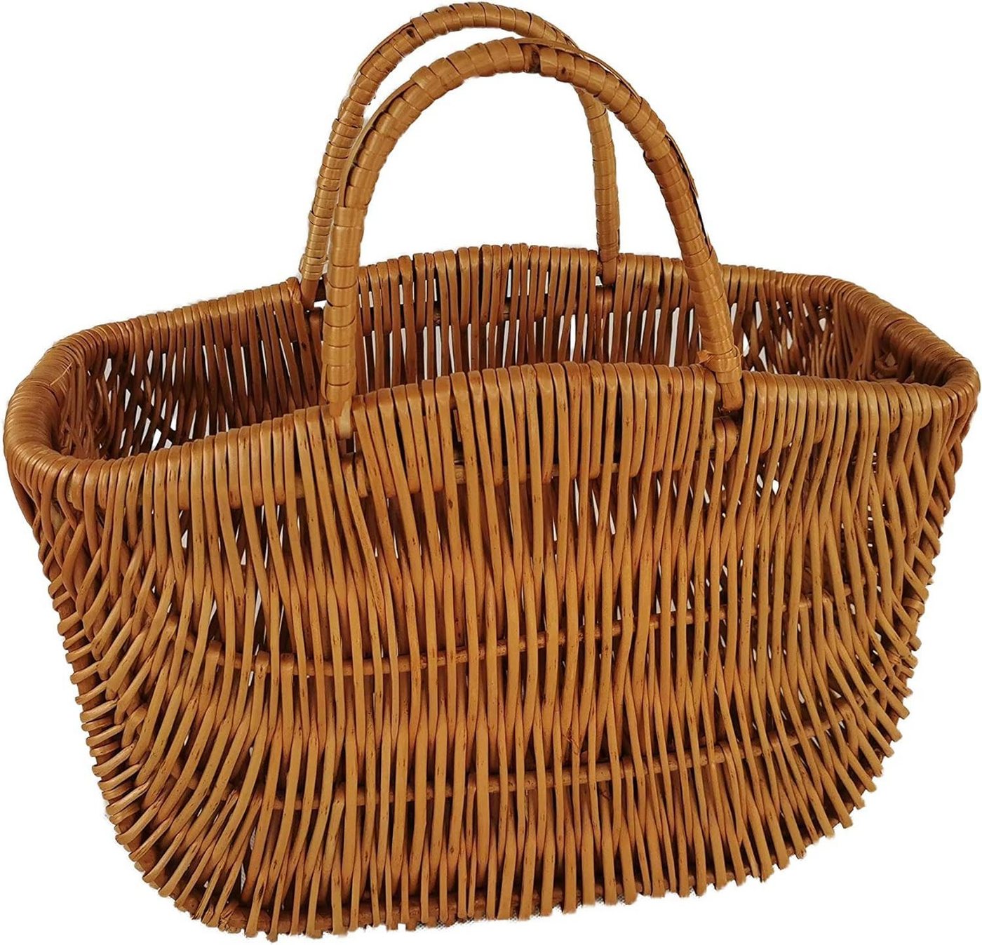 natuleo by pokuc Flaschenkorb Einkaufskorb aus Weide Braun natur 42x20x42 cm Bild 3