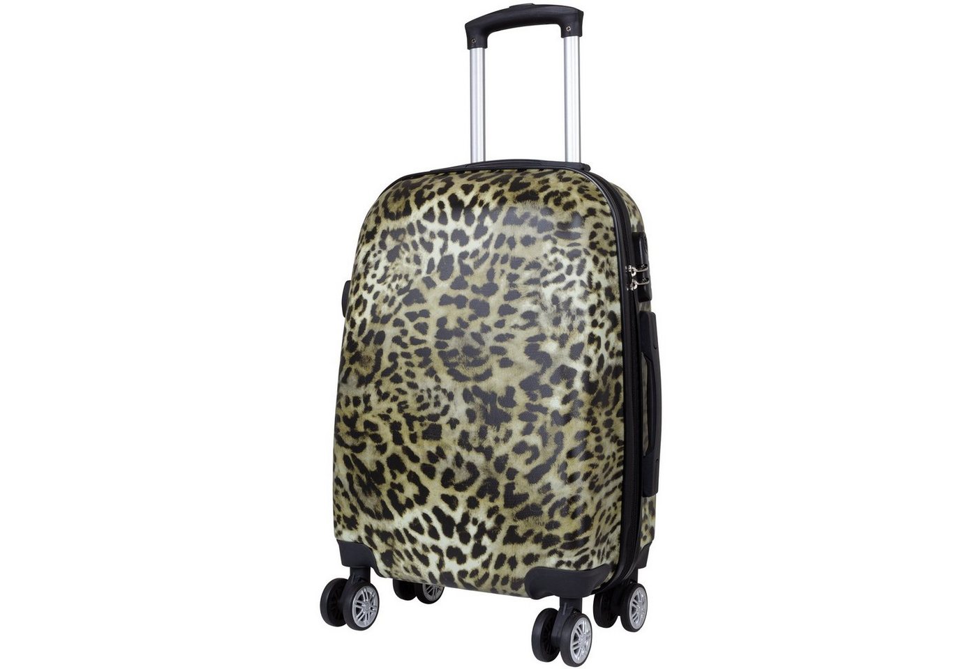Trendyshop365 Hartschalen-Trolley Reisekoffer im Leoparden-Look, 3 Größen, 4 Rollen, Tierfell-Optik, Zahlenschloss Bild 2