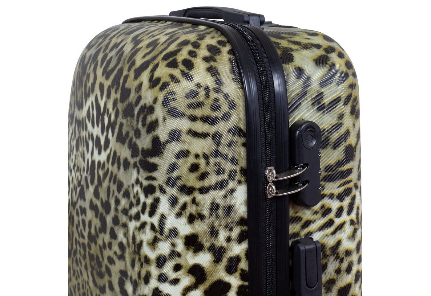 Trendyshop365 Hartschalen-Trolley Reisekoffer im Leoparden-Look, 3 Größen, 4 Rollen, Tierfell-Optik, Zahlenschloss Bild 3