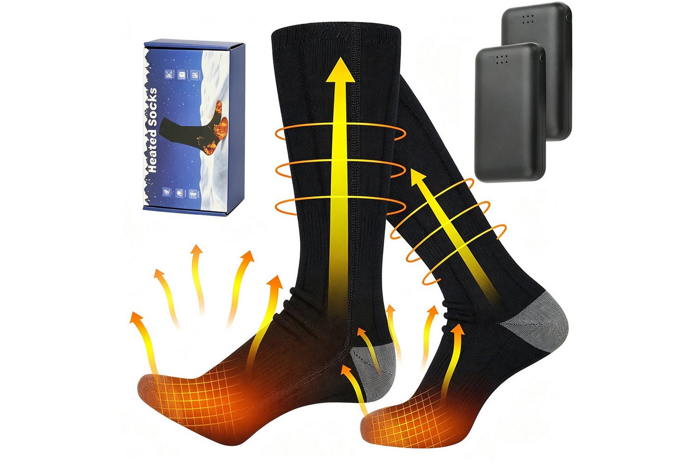 AKKEE Funktionssocken Beheizbare Socken Mit 3 Temperatureinstellungen Heizsocken Elektrisch Wiederaufladbare gezielte Fußsohlen-Wärme, Unisex & waschbar Bild 3