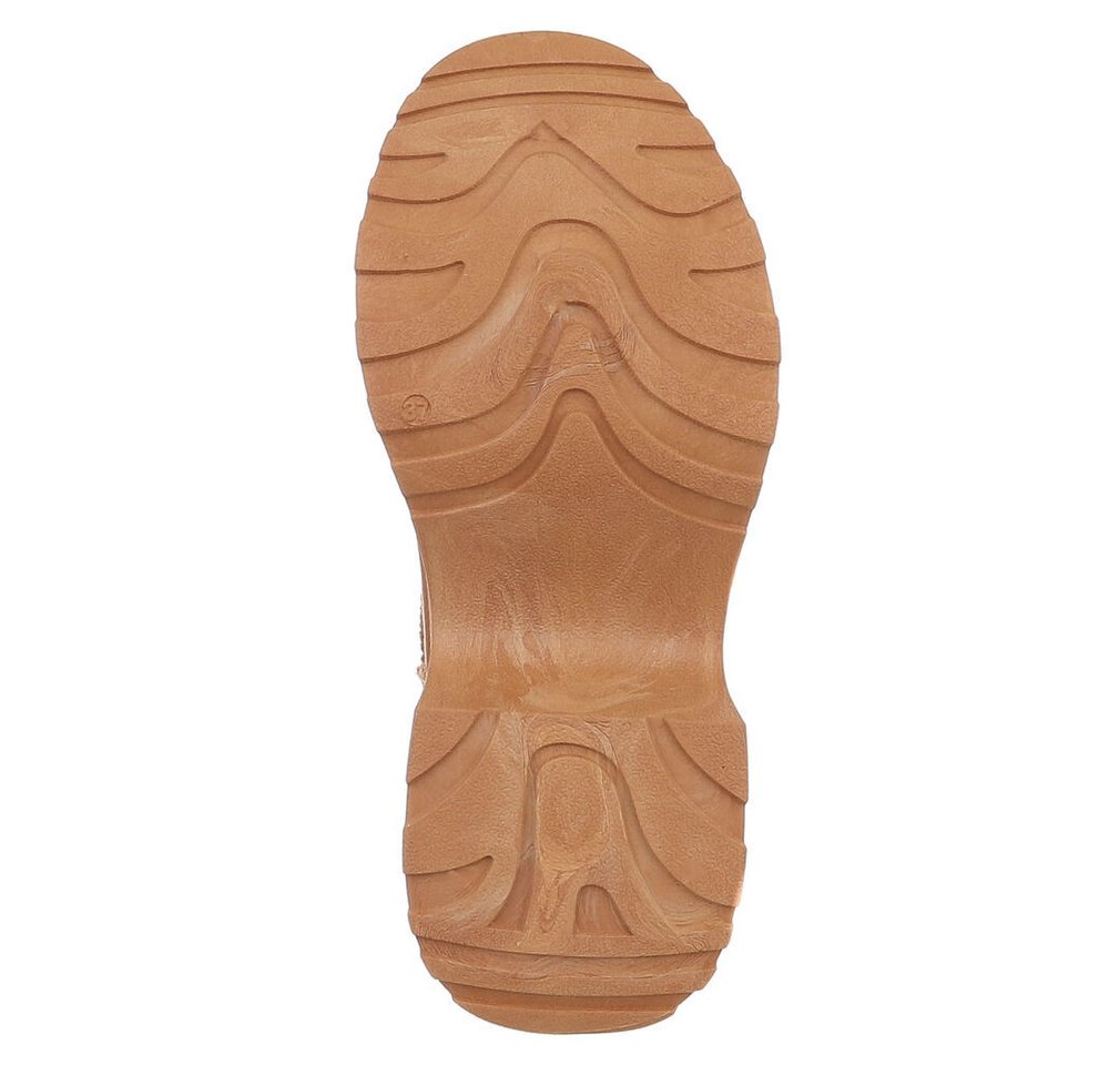 Ital-Design Plattform Ankle Boots für Damen – Stilvoll & Bequem Snowboots (90503041) Blockabsatz Stiefeletten in Camel Bild 2