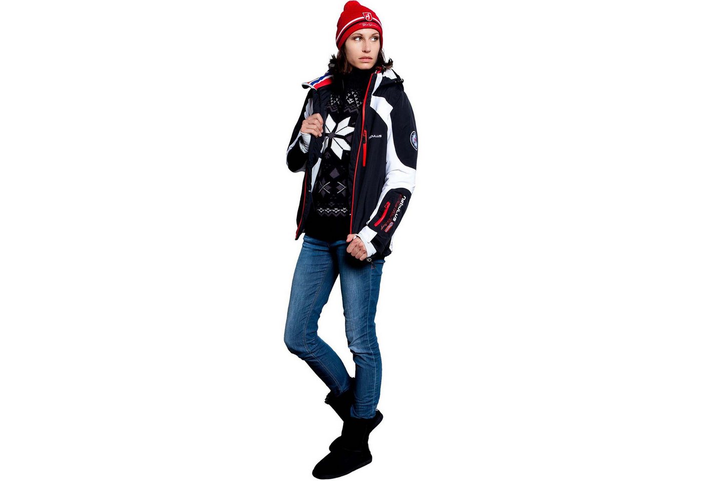 Nebulus Skijacke DAVOS, Q680 - Damen, schwarz-weiß, L/40