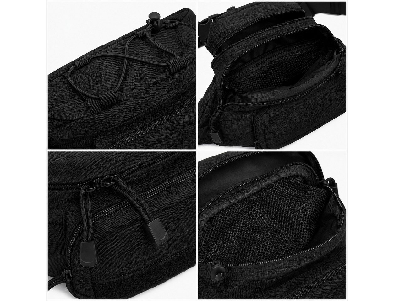 WS-Trend Wanderrucksack Taktische Gürteltasche Herren 3 L MOLLE Bauchtasche Hüfttasche Schwa