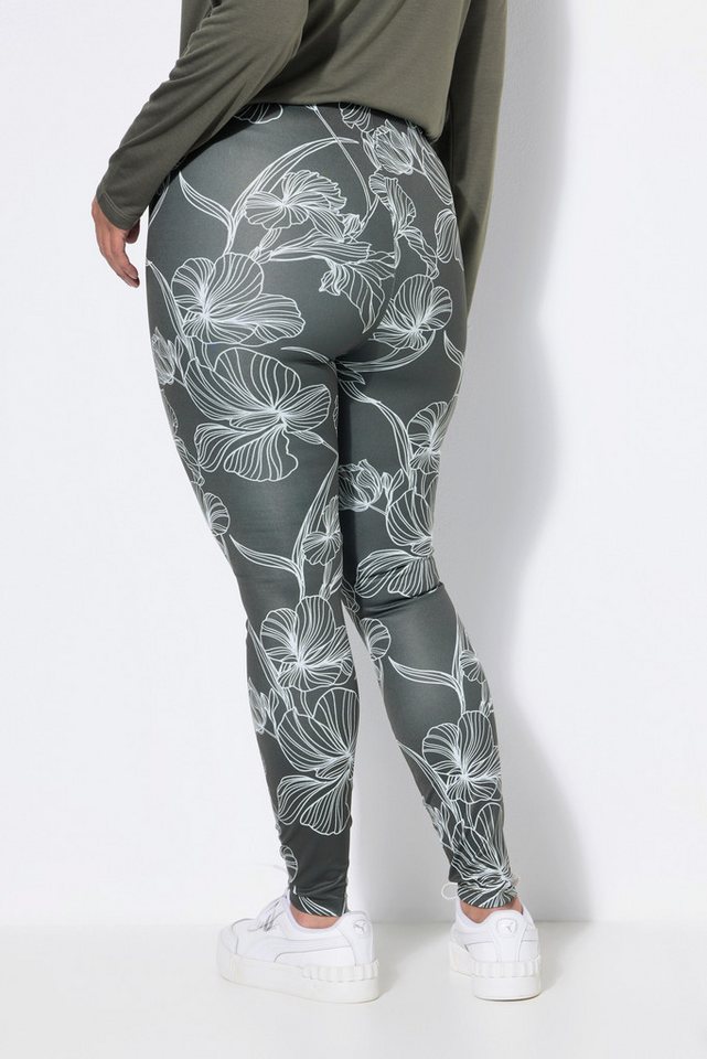Ulla Popken Funktionshose Leggings Blüten Slim Elastikbund Bild 2
