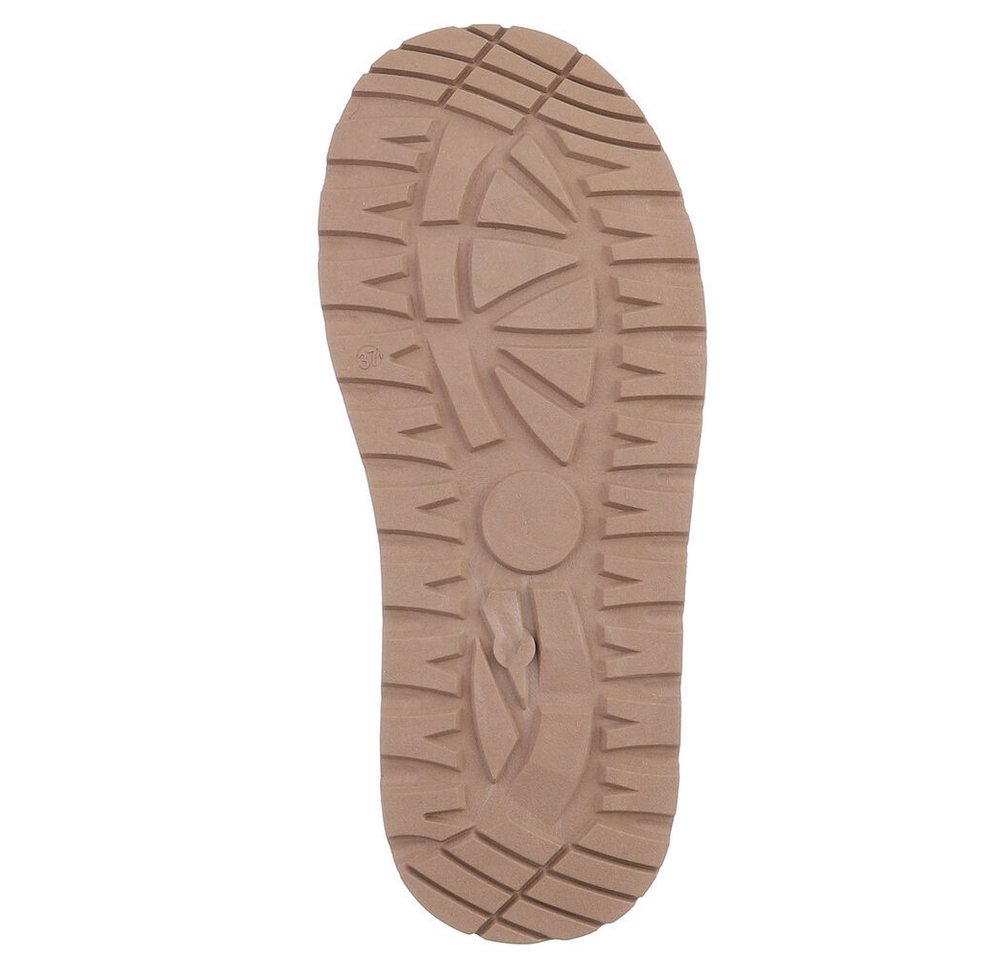 Ital-Design Damen Slip-on Plateau Schuh mit Profilsohle Snowboots (92214512) Flach Stiefeletten in Hellbraun Bild 5