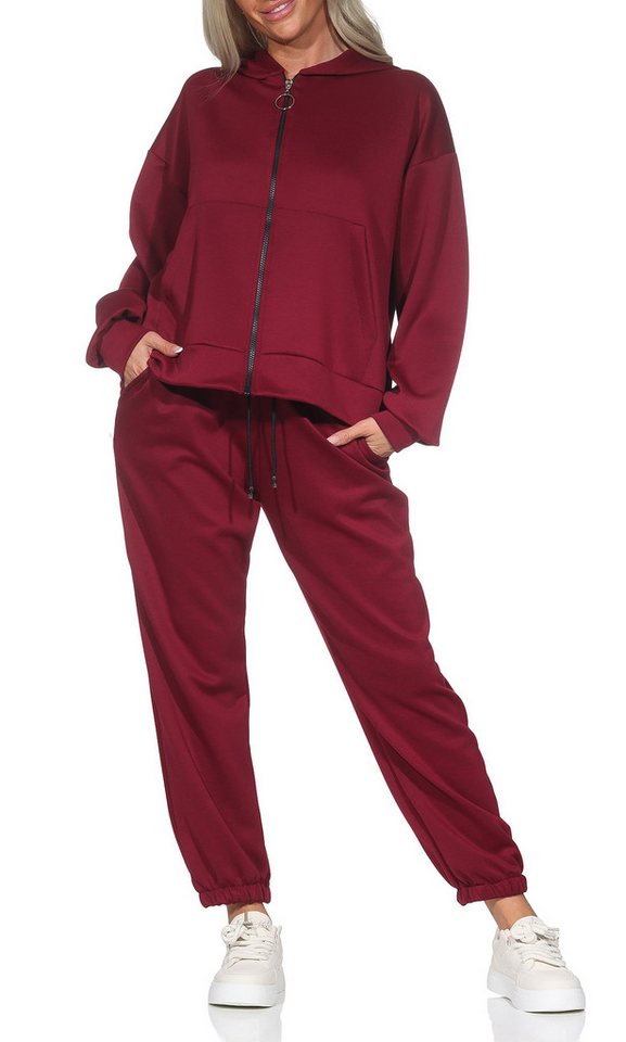 simaranda Jogginganzug Damen Jogginganzug 618 36-42 Weinrot Bild 5
