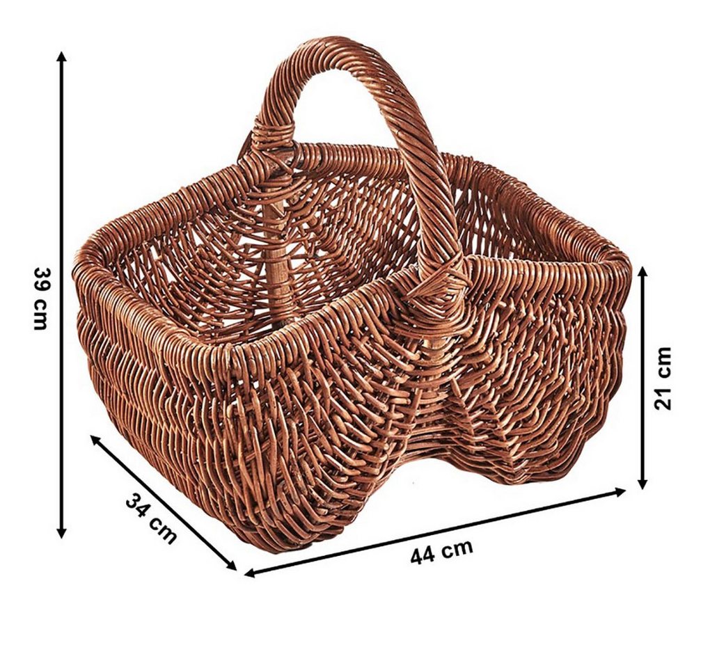 Kobolo Einkaufskorb Korb geflochten CLEO mit Henkel aus Rattan - Pilzkorb Tragekorb Pickni Bild 2