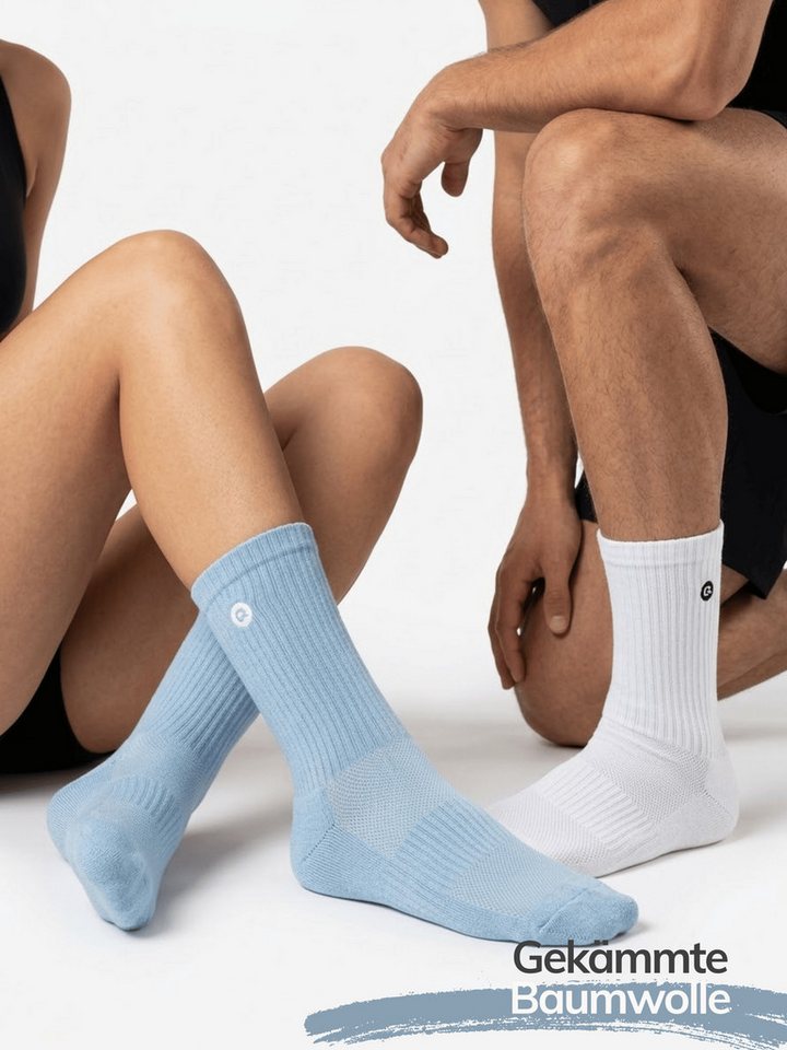 QOLONIA Laufsocken Sportsocken Herren Damen mit Fersenpolster, ohne Etikett, 4 Paar 35-46 (Packung, 4 Paar) Fersenpolster und Mesh am Fußrücken, ohne eingenähtes Etikett Bild 5
