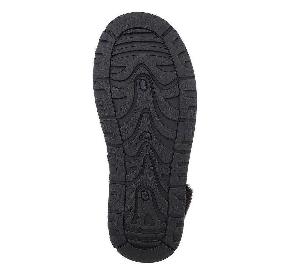 Ital-Design Damen Snowboots Freizeit Snowboots (87452005) Flach Stiefeletten in Schwarz