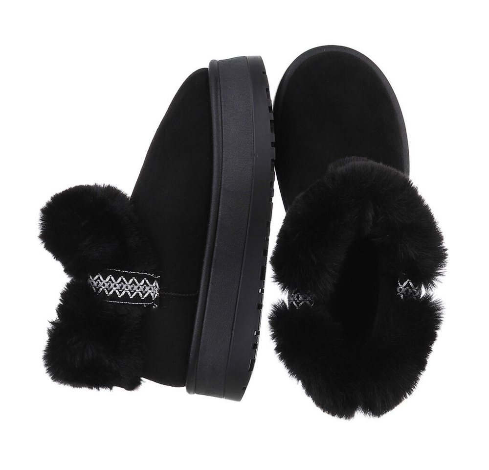 Ital-Design Damen Snowboots Freizeit Snowboots (87452005) Flach Stiefeletten in Schwarz Bild 2