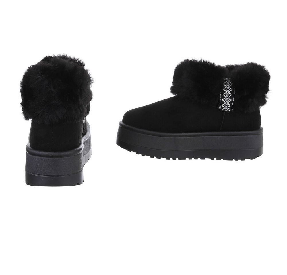 Ital-Design Damen Snowboots Freizeit Snowboots (87452005) Flach Stiefeletten in Schwarz Bild 4