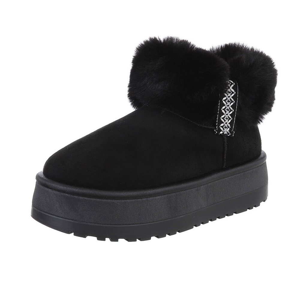 Ital-Design Damen Snowboots Freizeit Snowboots (87452005) Flach Stiefeletten in Schwarz Bild 5