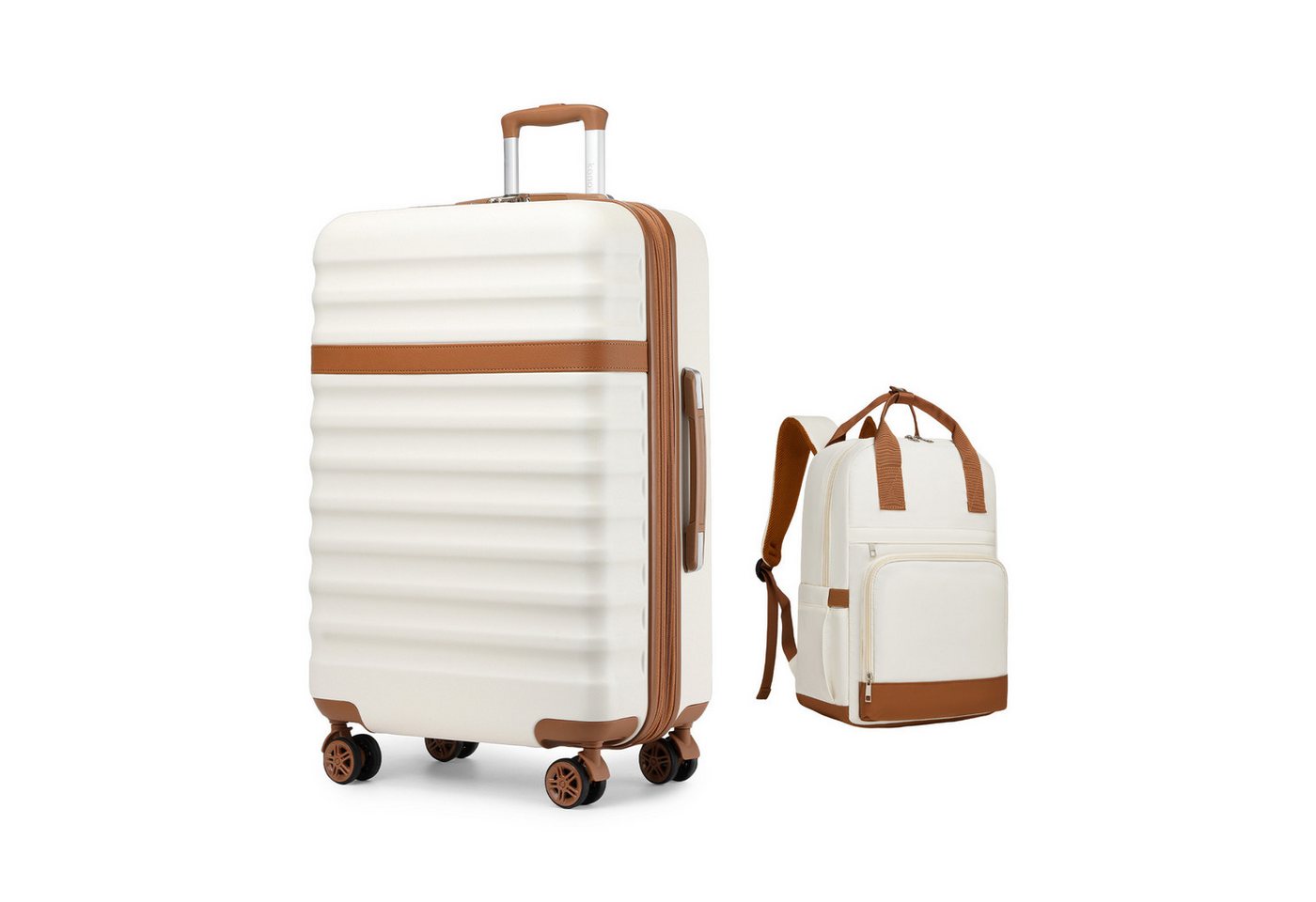KONO Kofferset ABS+PC Hartschalen-Trolley (55/65/75 cm) + Laptop-Rucksack (41 cm), (2 tlg) Bild 3
