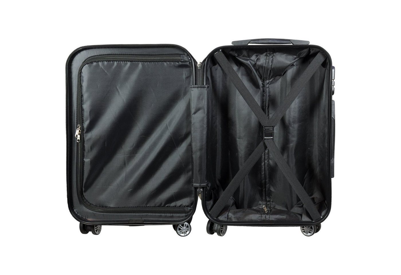 Trendyshop365 Hartschalen-Trolley Paris - Eiffelturm, bunter Koffer mit Motiv, 3 Größen, 4 Rollen, Zahlenschloss, Polycarbonat, Dehnfalte Bild 5
