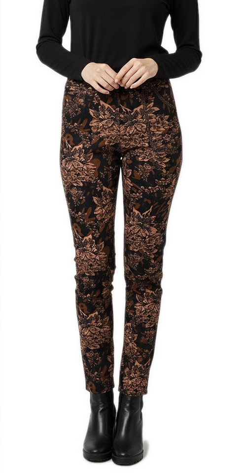 dy_mode Thermohose Damen Thermohose Blumen-Print Gefütterte Winterhose Thermoleggings Middel Waist, mit Innenfutter, mit elastischem Bund Bild 4