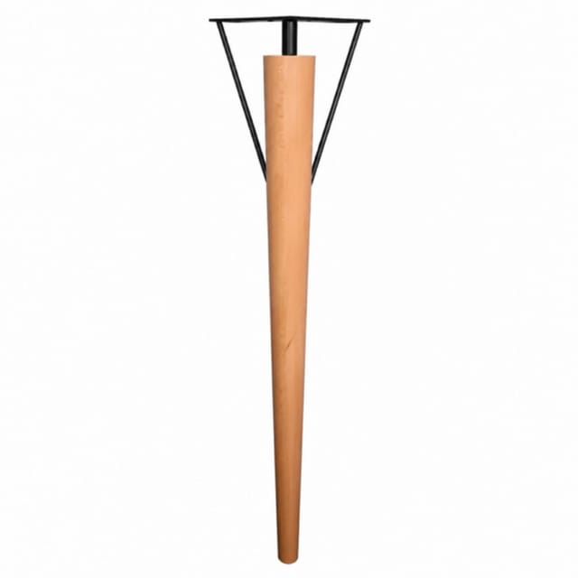 Gerades Bein Für Stehtisch 'charly' Aus Lackiertem Buchenholz Und Schwarzem Stahl, H 748 Mm, D 50 Mm