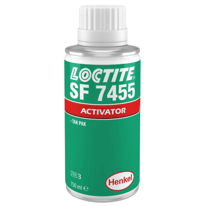 Loctite Sf 7455 150 Ml Spray, Transparenter Beschleuniger Zur Beschleunigung Der Aushärtung Von Cyanacrylatklebstoffen, Anwendung Vor Oder Nach Dem Klebstoffauftrag, Für Alle Materialien, Universell E