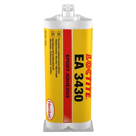 Loctite Ea 3430 50 Ml 1:1 Zweikomponenten-epoxidklebstoff, 5 Minuten Aushärtend, Universell, Transparent, Wasserfest, Mittlere Viskosität, Für Glas, Dekorplatten Und Vitrinen