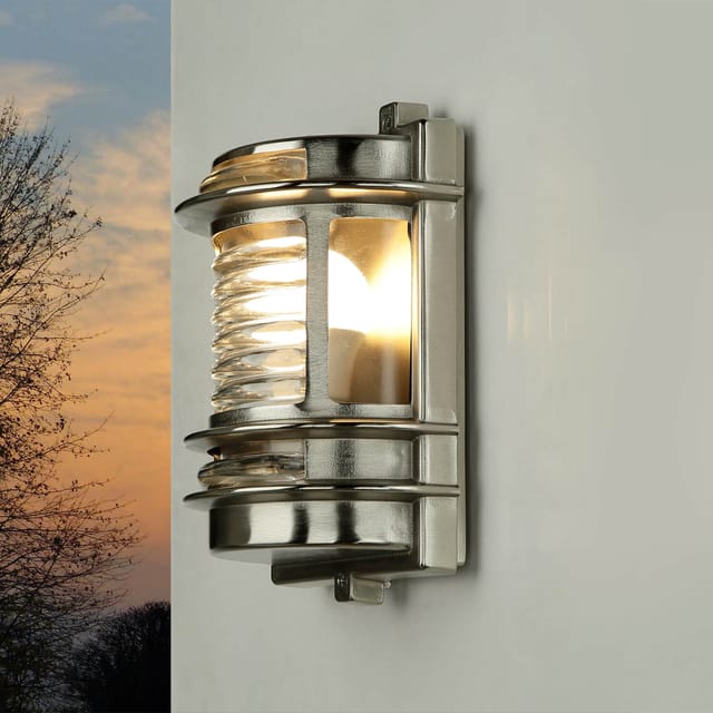 Licht-erlebnisse - Außenleuchte Messing Ip64 In Nickel Maritim