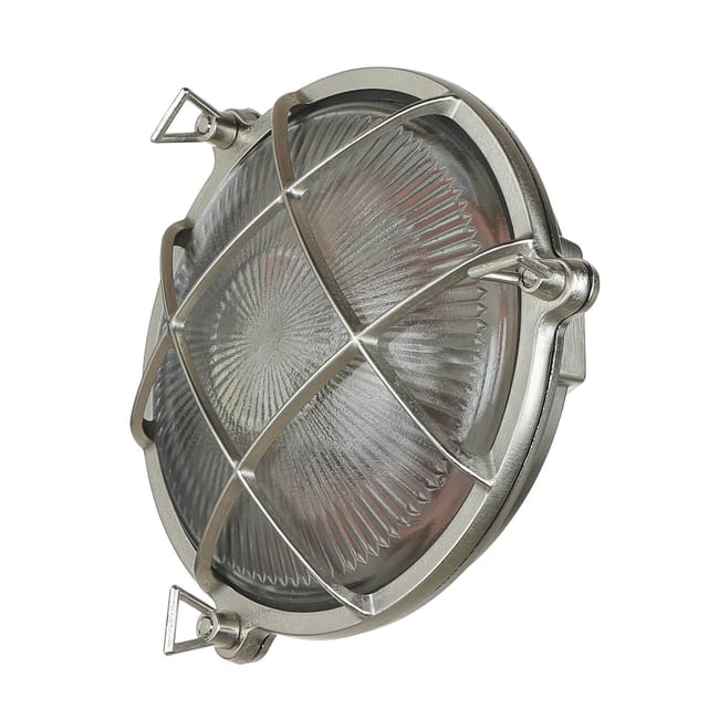 Licht-erlebnisse - Wandlampe Außen Echt-messing Ip64 Maritim In Nickel
