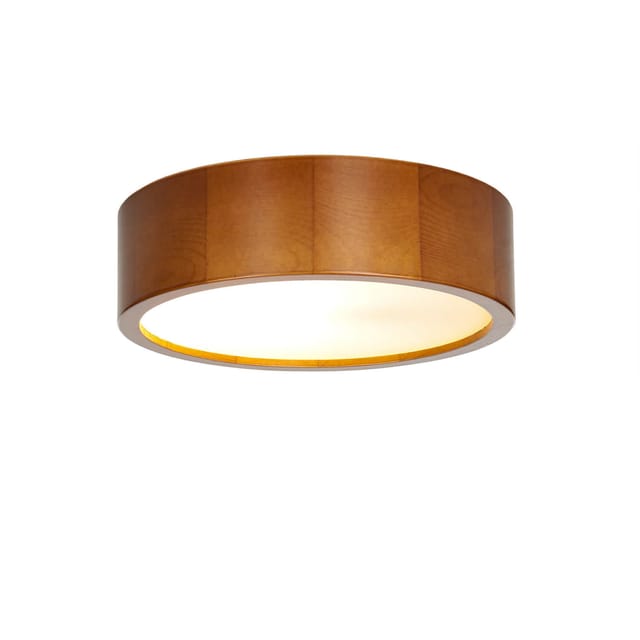 Deckenlampe Rund 27 Cm Holz Glas Blendarm Schlafzimmer Wohnzimmer