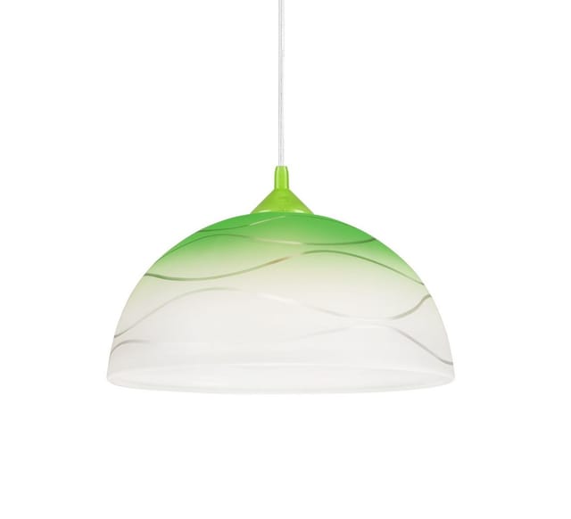 Hängelampe Adania Grün Retro Rund Wohnzimmer