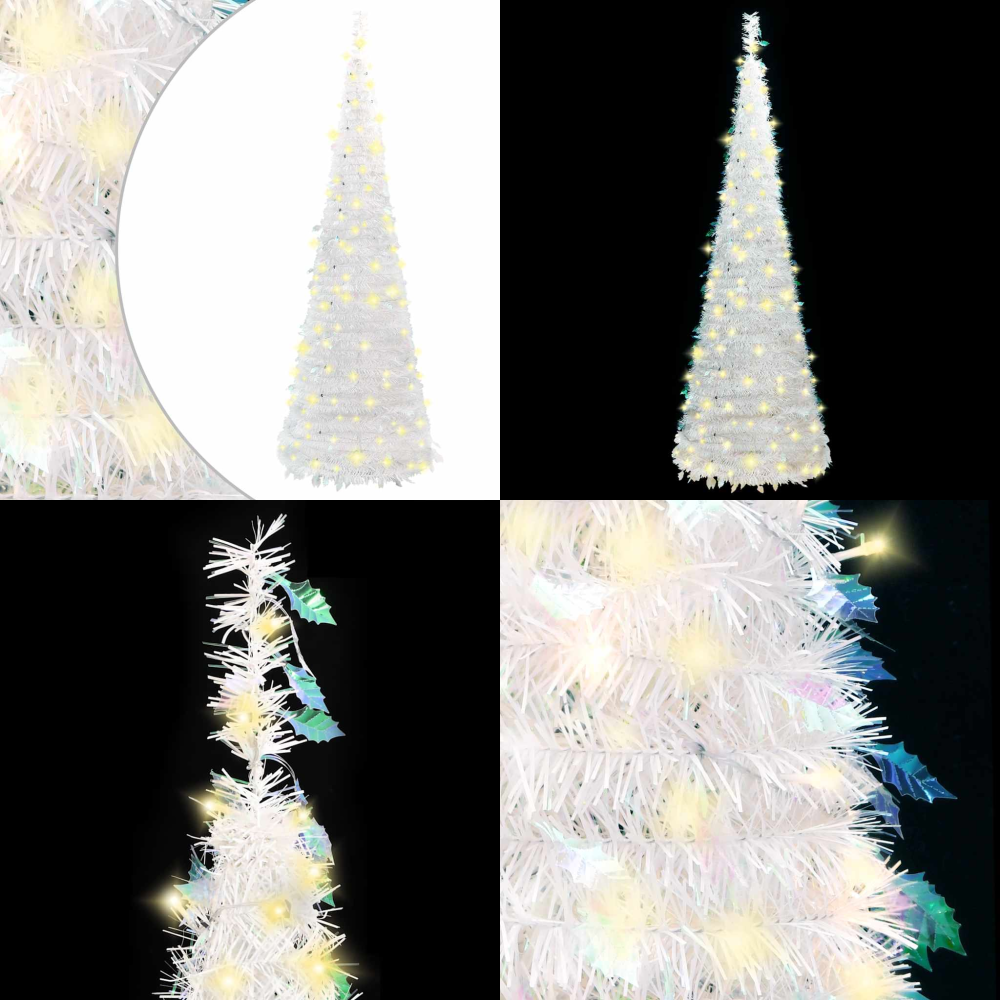 Pop-up-weihnachtsbaum Künstlich 100 Leds Weiß 150 Cm - Künstlicher Weihnachtsbaum - Led-weihnachtsbaum