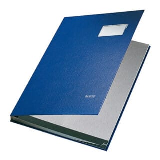 Leitz - Unterschriftsmappe 57010035 Din A4 10 Fächer Graupappe Blau