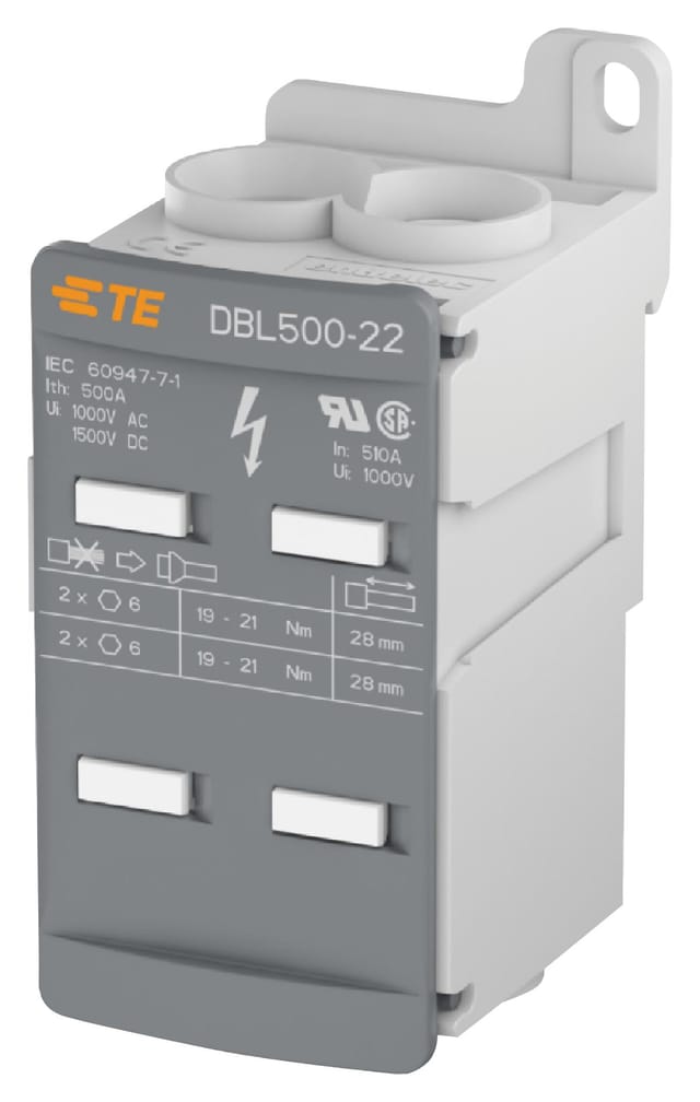 Te Connectivity - Te Konnektivität 1snl850001r0000 500a Power Distribution Block - Grau