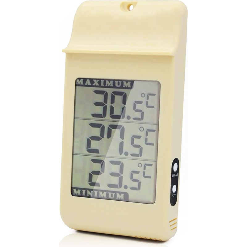 Thermomètre De Jardin Digital – Plage De Mesure -50 À +70 °c – Écran Lcd Avec Affichage °c/°f – Résistant Aux Intempéries