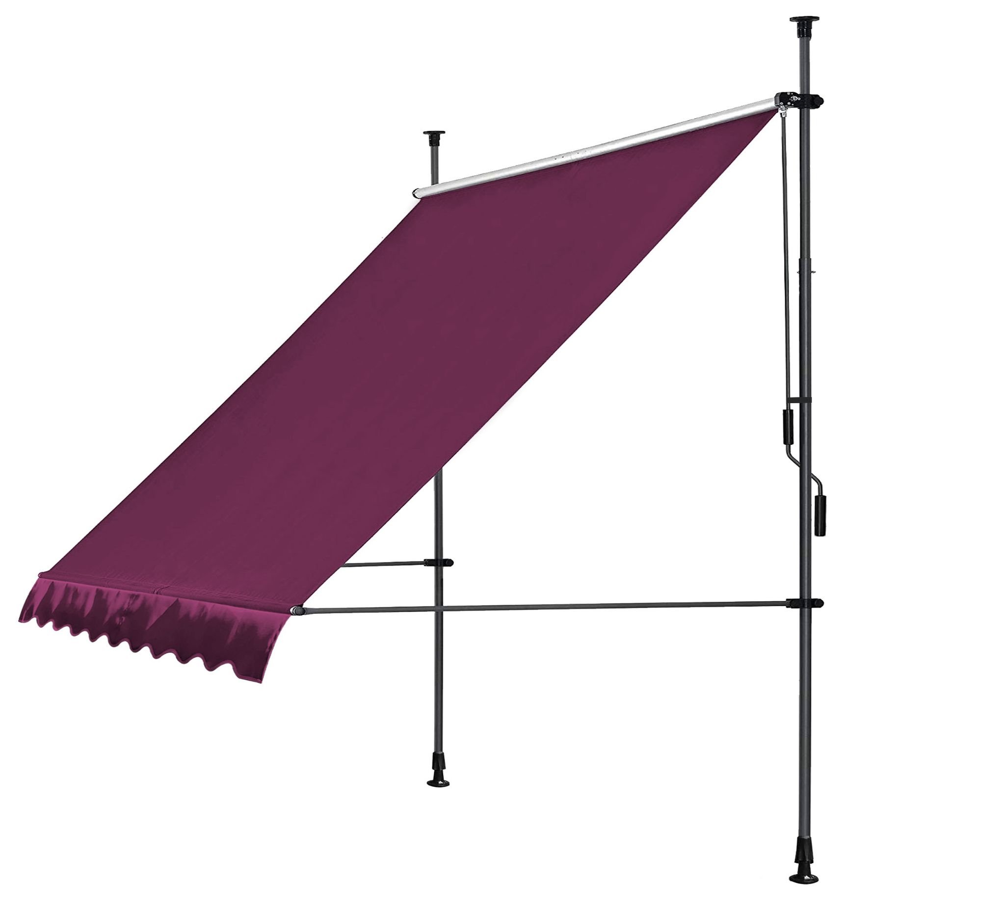 Klemmmarkise 250x130cm Bordeaux Balkonmarkise Sonnenschutz Terrassenüberdachung Höhenverstellbar Von 200-290cm Markise Balkon Ohne Bohren
