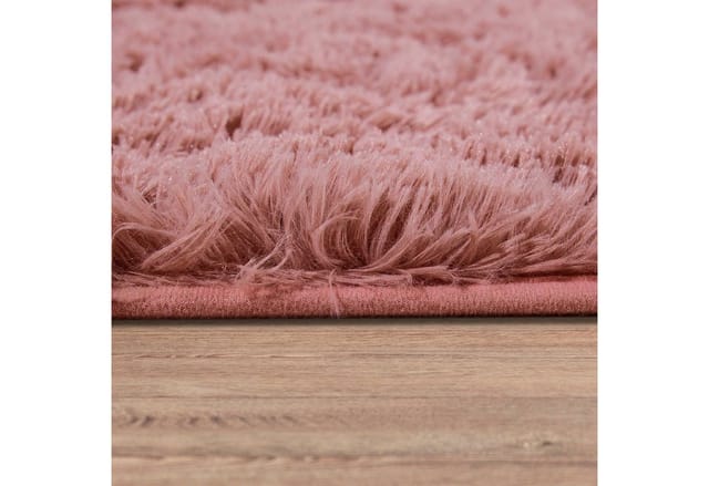 Paco Home Hochflor Teppich Wohnzimmer Fellteppich Kunstfell Shaggy Flauschig Braun Pink 140x200 Cm