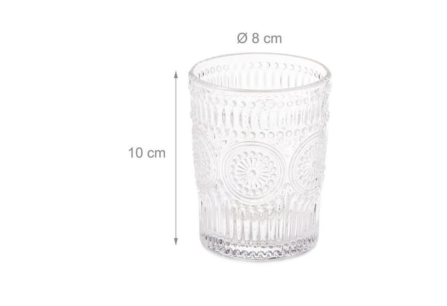 Trinkgläser, 4er Set, 300 Ml, Vintage Gläser Wasser, Saft, Limo, Spülmaschinenfest, Wassergläser, Transparent - Relaxdays