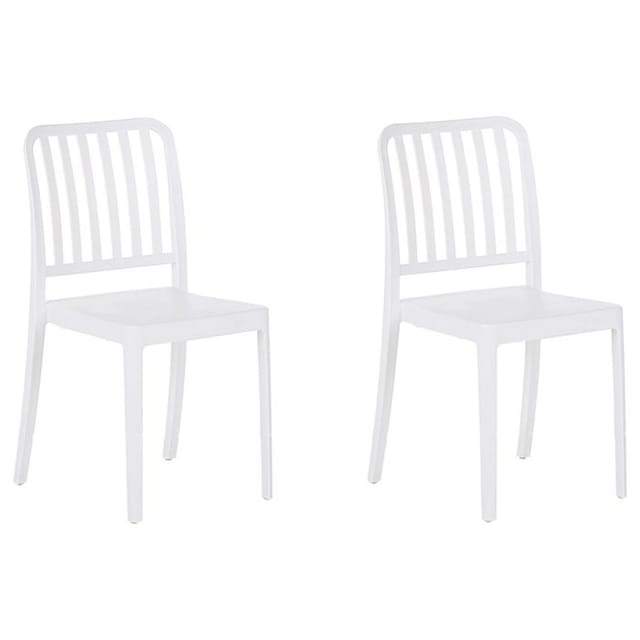 Gartenstuhl 2er Set Sersale Kunststoff Weiß