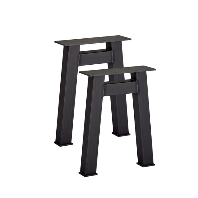 1 Paar (2 Stück) Bankgestelle H-form Stahl Used Look Profil: 50 X 50 Mm Höhe: 420 Mm Tiefe: 305 Mm Tischgestelle Industriedesign Bankuntergestelle Kufengestelle Von Sotech