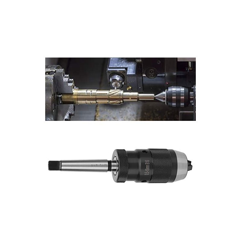 Mandrin De Percage Mk2- B16, Mandrin Sans Clé Plage De Serrage 0.5‑16mm Cône Morse Mandrin Auto-serrant Sans Clé Mandrin Pour Perceuse À Colonne, Fraiseuses Et Tours