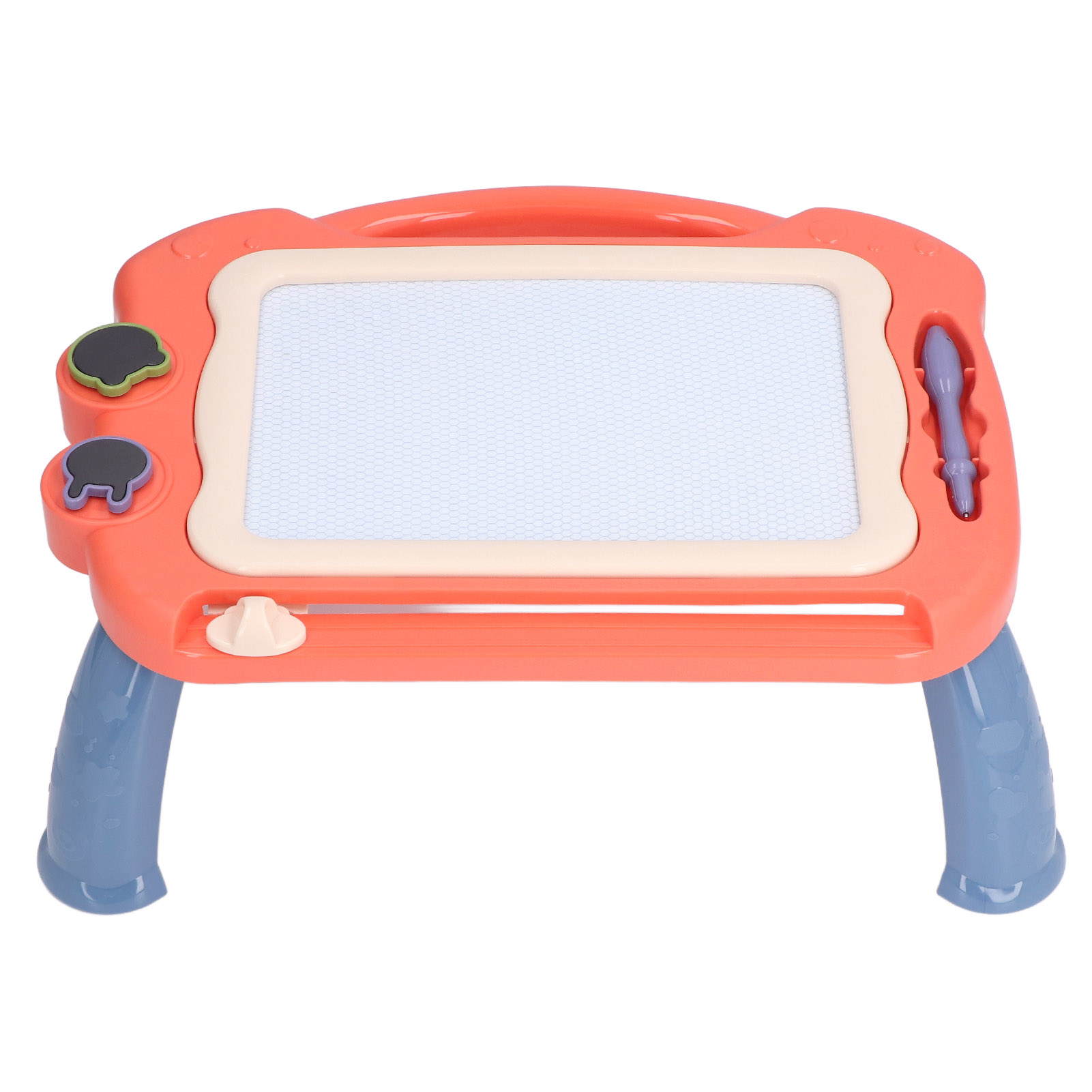 Wiederverwendbarer Magnetischer Zeichentisch Für Kinder Mit Beinen, Mehrfarbige, Abwischbare Schiefertafel - Ab 3 Jahren (leuchtendes Orange)