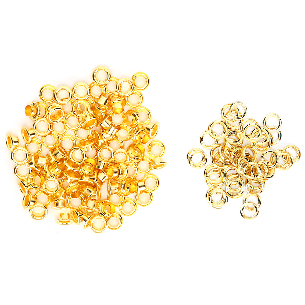 200 Stück 6 Mm Vergoldete Messing-hohlnieten Für Diy-lederschuhe Und Accessoires