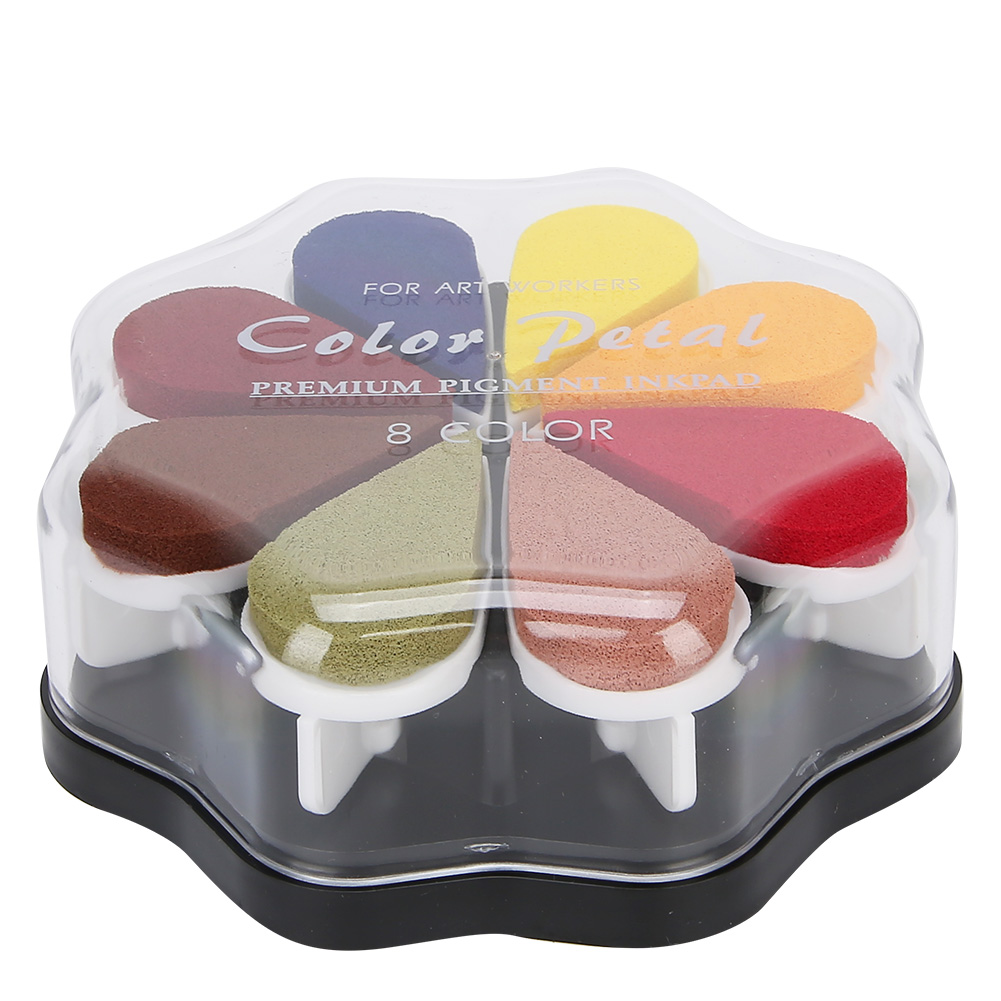 Selbstgemachtes, Blütenförmiges 8-farben-stempelkissen Für Scrapbooking Und Planung – Farbenfrohes Kreativaccessoire 1007 Provence