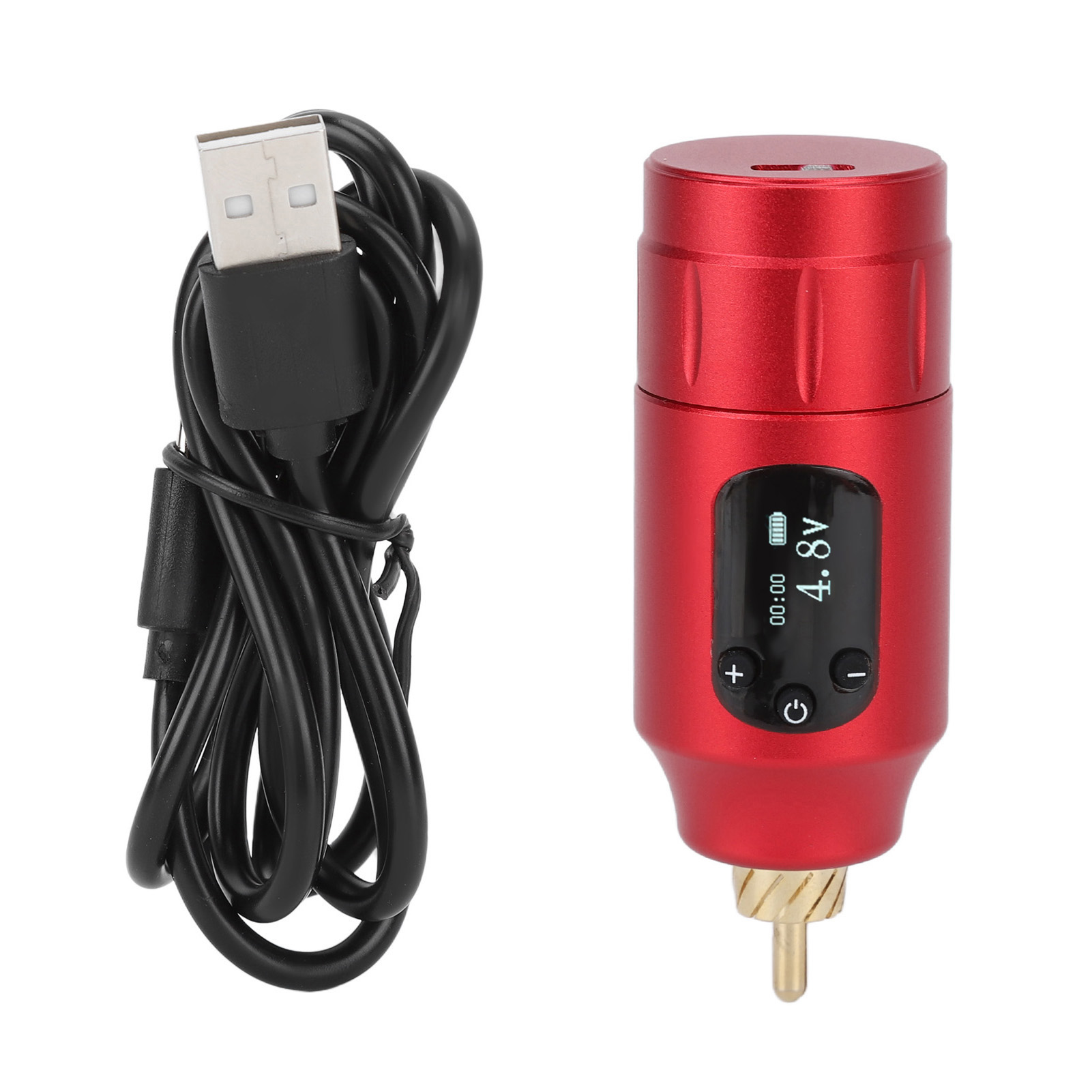 Kabelloses Netzteil Für Tätowiermaschinen, Rca-schnittstelle, Usb-aufladbar, Rote Farbe
