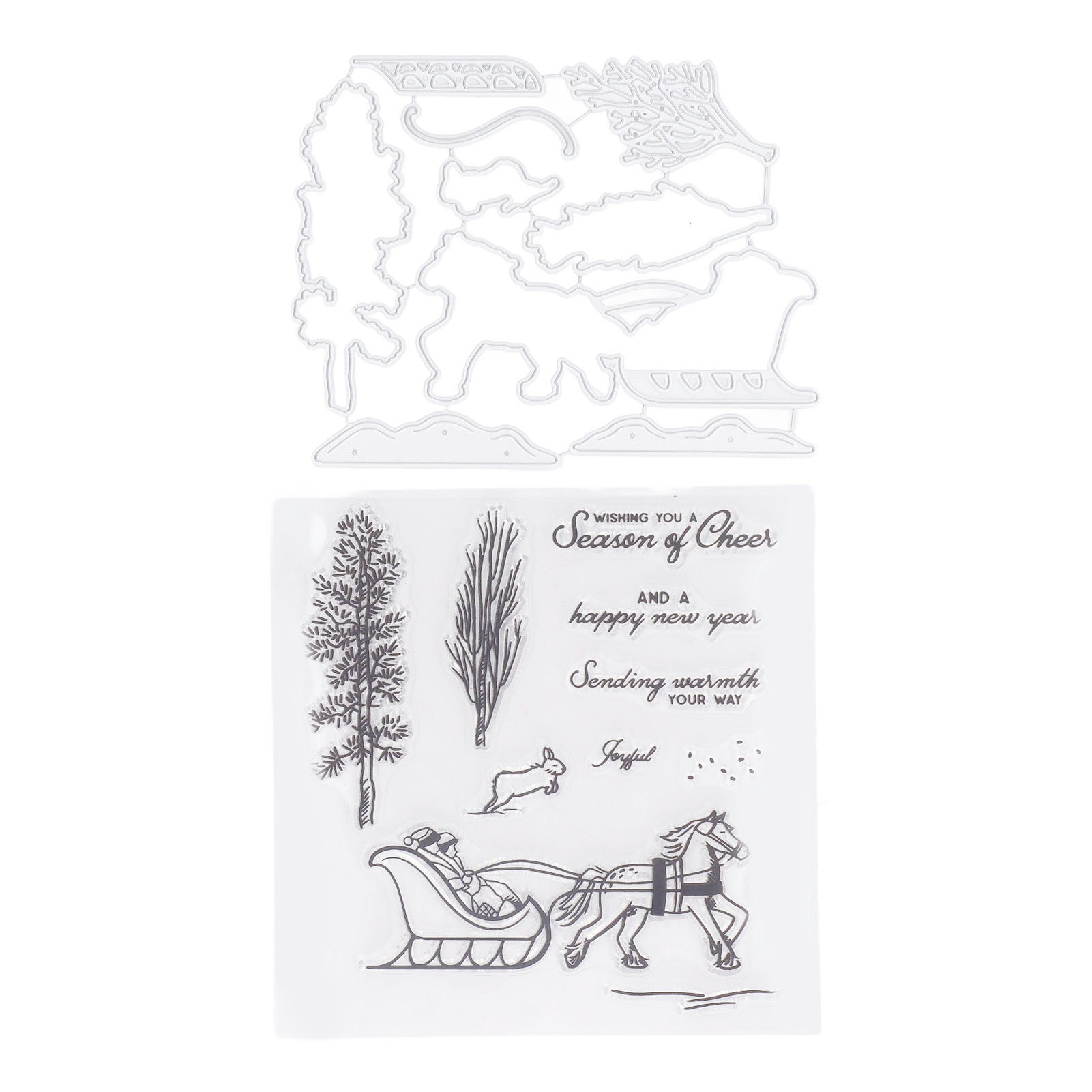 Stempel- Und Stanzenset Für Kartenbastelarbeiten – Metallstanzformen Und Transparente Silikonstempel – Bastelbedarf Für Scrapbooking