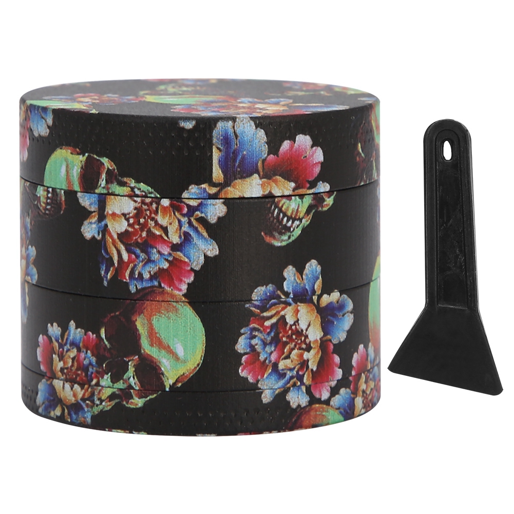 4-stufiger Kräutergrinder Aus Zinklegierung Mit Totenkopf-design – Farbenfrohes, Kreatives Raucheraccessoire