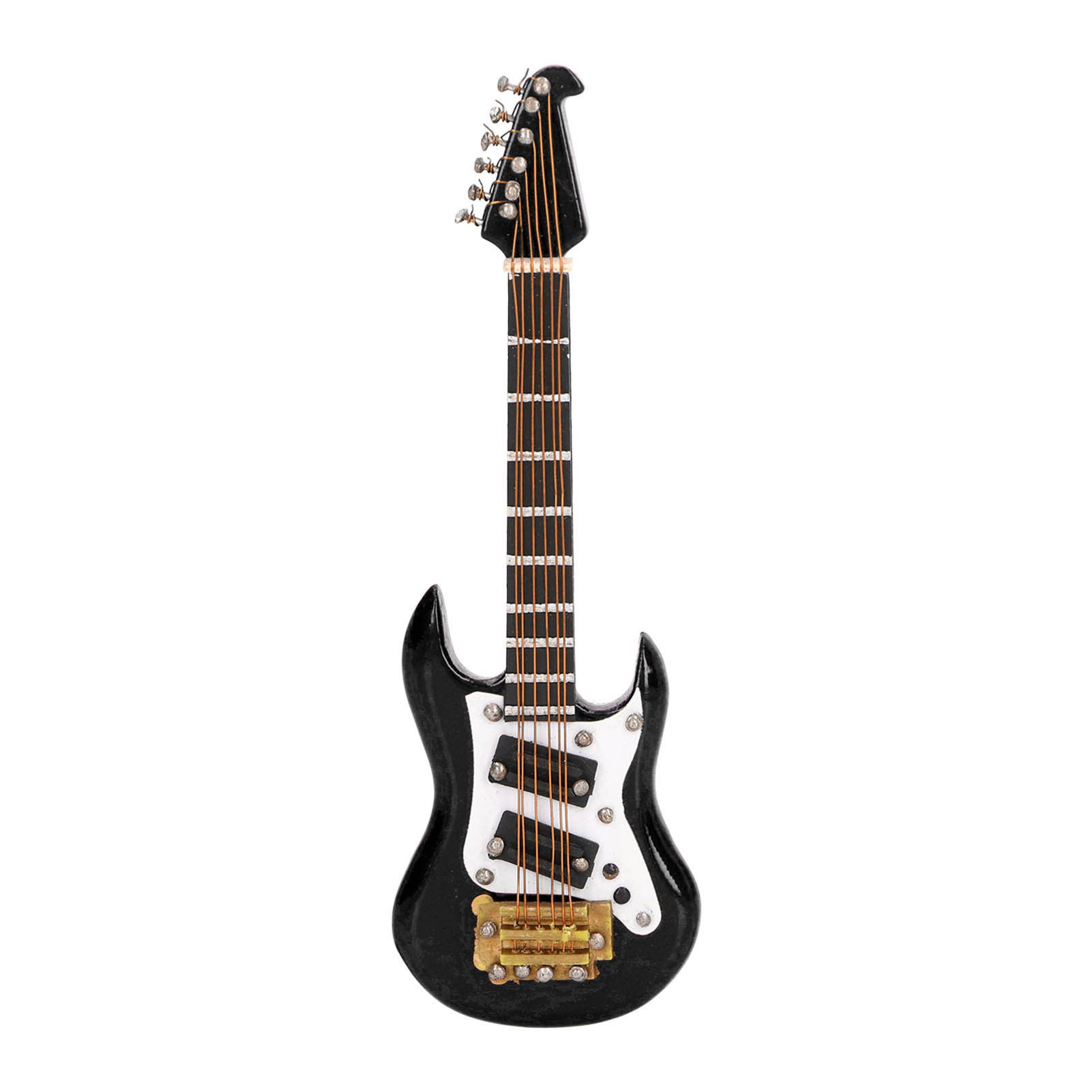 Miniatur-kühlschrankmagnet In Form Einer E-gitarre – Detailreiche Kunstharzarbeit – Dekorativer Schwarzer Magnet