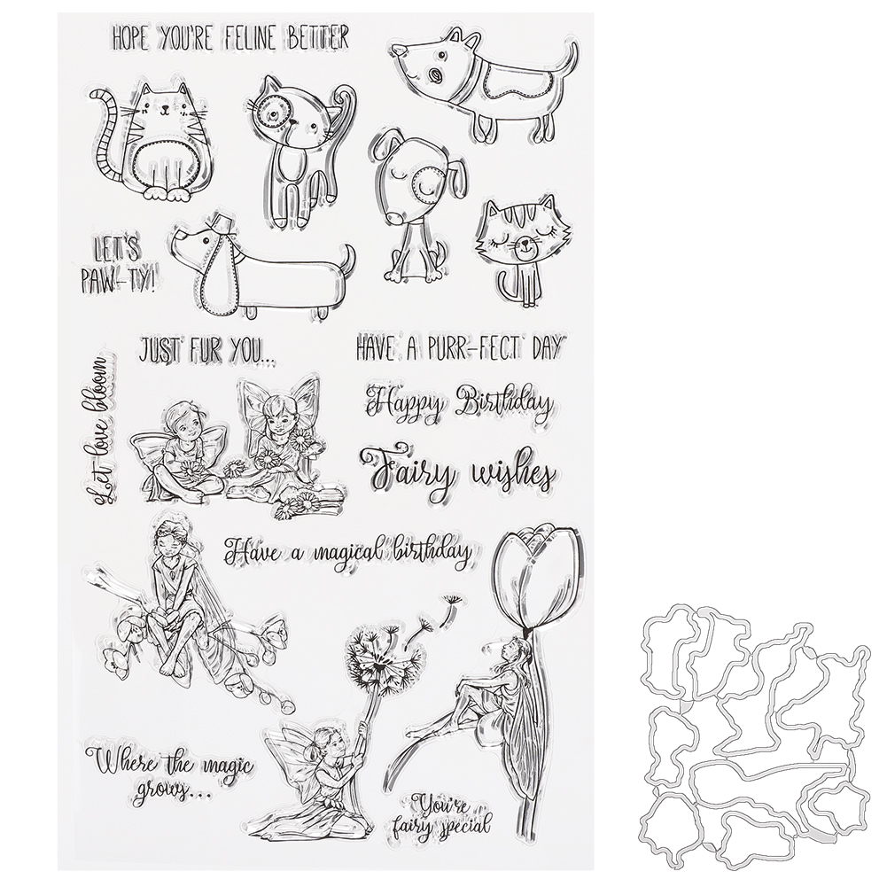 Selbstgemachter, Durchsichtiger Gummistempel Für Haustiere, Ideal Für Scrapbooking Und Bastelsammlungen.