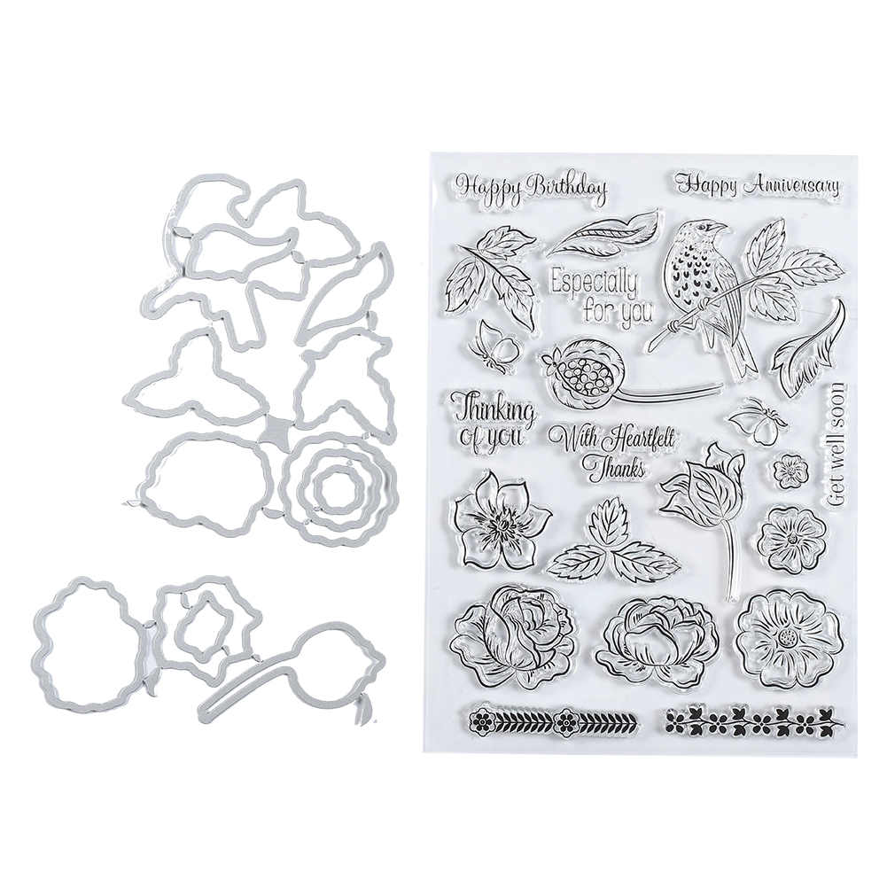 Stanzstanze Aus Transparentem Gummi Für Blatt-, Blumen- Und Vogelmotive – Diy-scrapbooking Und Bastelarbeiten